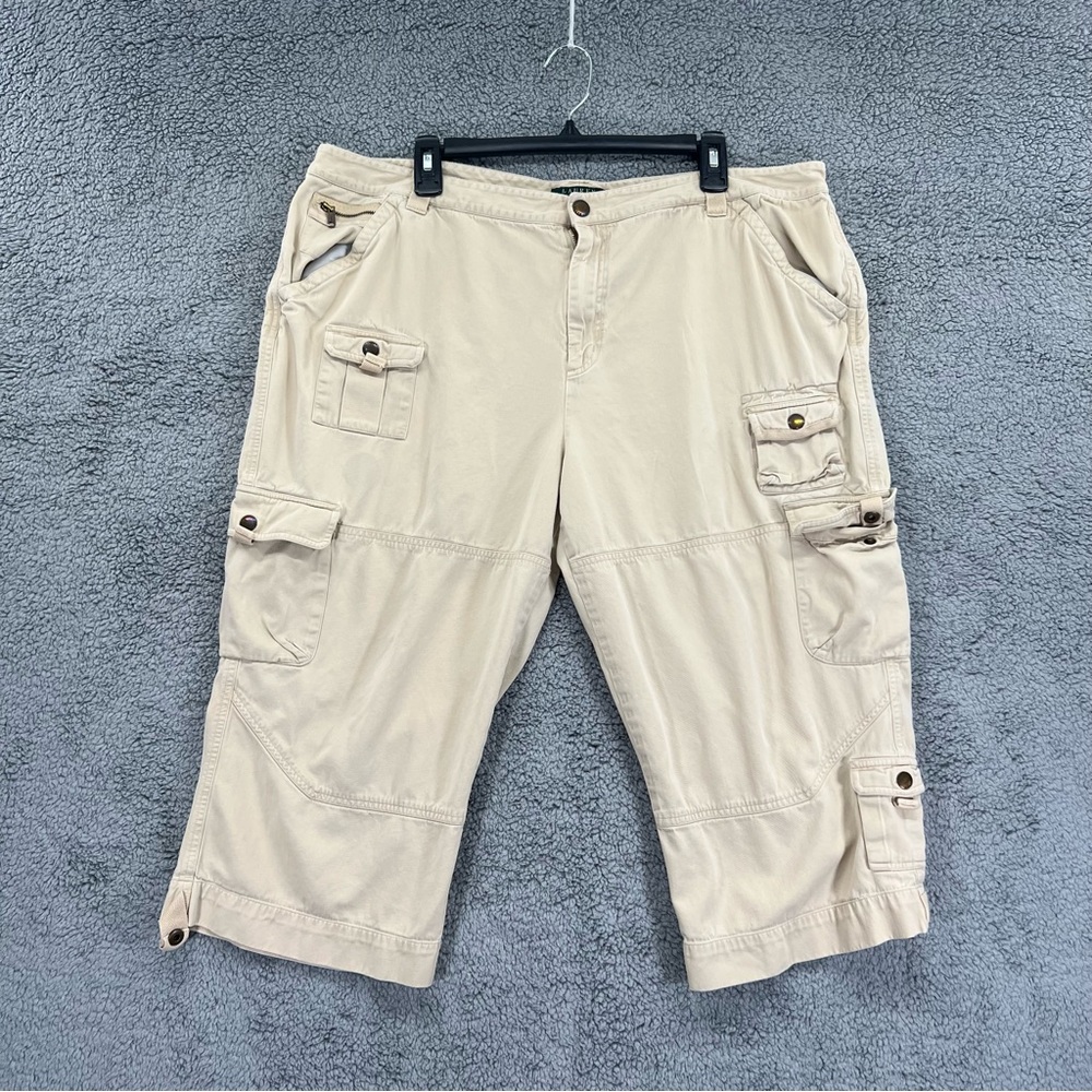 Lauren Ralph Lauren Cargo Pants Rayon Blend Light Khaki Women Size 20W